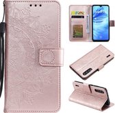 Voor Xiaomi Mi A3 / CC9e Totem Bloem Reliëf Horizontale Flip TPU + PU Lederen Case met Houder & Kaartsleuven & Portemonnee (Rose Goud)