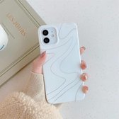 Frosted Laser TPU beschermhoes voor iPhone 12/12 Pro (abstract rijstwit)