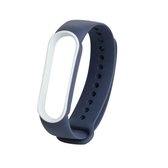 Voor Geschikt voor Xiaomi Mi Band 5 Tweekleurige TPE vervangende band horlogeband (blauw + wit)