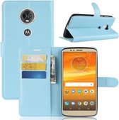 Litchi Texture Horizontale Flip Leren Case voor Motorola Moto E5 Plus (Brazilië / EU-versie), met Portemonnee & Houder & Kaartsleuven (Blauw)