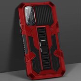 Voor vivo V19 Vanguard Warrior All-inclusive tweekleurige schokbestendige TPU + pc-beschermhoes met houder (rood)