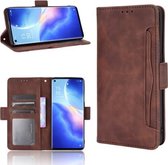 Voor OPPO Reno5 Pro 5G Skin Feel Kalfspatroon Horizontale Flip lederen tas met houder & kaartsleuven en fotolijst (bruin)