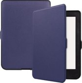 Voor KOBO Nia 6 inch effen kleur horizontaal flip TPU + PU lederen tas, met houder / wekfunctie (donkerblauw)