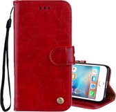 Voor iPhone 6 Plus & 6s Plus Business Style Oil Wax Texture Horizontale Flip lederen tas met houder & kaartsleuven & portemonnee (rood)