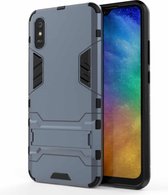 Voor Geschikt voor Xiaomi Redmi 9A PC + TPU schokbestendige beschermhoes met houder (marineblauw)