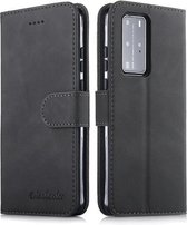 Voor Huawei P40 lite / nova 6 SE / nova 7i Diaobaolee Pure Verse Textuur Horizontale Flip Leren Case met Houder & Kaartsleuf & Portemonnee & Fotolijst (Zwart)