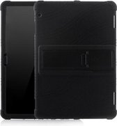 Voor Huawei MediaPad T5 Tablet PC siliconen beschermhoes met onzichtbare beugel (zwart)