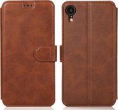 Voor iPhone XR Kalf Textuur Magnetische Gesp Horizontale Flip Leren Case met Houder & Kaartsleuven & Portemonnee & Fotolijst (Bruin)