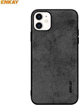 Voor iPhone 11 ENKAY ENK-PC028 Business Series Fabric Texture PU-leer + TPU Soft Slim Case (zwart)