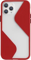 Voor iPhone 11 Pro contrasterende kleurstiksels TPU beschermhoes (rood)