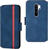 Voor Xiaomi Redmi Note 8 Pro Retro Frosted Oil Side Horizontale Flip Case met houder & kaartsleuven (blauw)