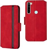 Voor Xiaomi Redmi Note 8 Retro Frosted Oil Side Horizontale Flip Case met houder & kaartsleuven (rood)