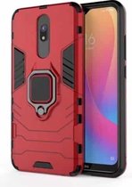 Voor Xiaomi Redmi 8 / 8A schokbestendige pc + TPU-hoes met magnetische ringhouder (rood)