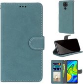 Voor Xiaomi Redmi Note 9 / 10X 4G Retro Frosted Horizontale Flip PU lederen tas met houder & kaartsleuven & portemonnee & fotolijst (blauw)