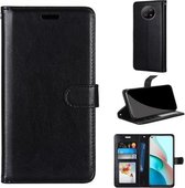 Voor Xiaomi Redmi Note 9 5G / Note 9T Pure Kleur Horizontale Flip PU Leather Case met Houder & Kaartsleuven & Portemonnee & Fotolijst (Zwart)