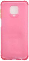 Voor Xiaomi Redmi Note 9 Pro Color Button Doorschijnend Frosted TPU Vierhoekige Airbag Schokbestendige Case (Rood)