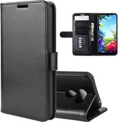 Voor LG K40S R64 Texture Single Fold Horizontale Flip Leather Case met houder & kaartsleuven & portemonnee (zwart)
