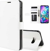 Voor LG G8X ThinQ R64 Texture Single Fold Horizontale Flip Leather Case met houder & kaartsleuven & portemonnee (wit)