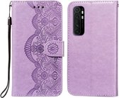 Voor Xiaomi Mi Note 10 Lite Flower Vine Embossing Pattern Horizontale Flip Leather Case met Card Slot & Holder & Wallet & Lanyard (Purple)