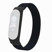 Voor Geschikt voor Xiaomi Mi Band 5/4/3 / Huami Single Lap Gevlochten Garen + TPU Polsband Horlogebanden, Maat: M (Zwart)