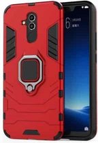 Schokbestendige pc + TPU-beschermhoes voor Huawei Mate 20 Lite, met magnetische ringhouder (rood)