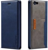 Voor iPhone 6 / 6s LC.IMEEKE LC-001-serie PU + TPU kleuraanpassing Frosted horizontale flip lederen hoes met houder en kaartsleuf (blauw)