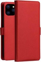 DZGOGO MILO-serie PC + PU horizontale lederen flip-hoes voor iPhone 11 Pro Max, met houder en kaartsleuf en portemonnee (rood)