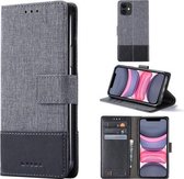Voor iPhone 11 MUXMA MX102 Horizontale flip canvas lederen tas met standaard & kaartsleuf & portemonnee-functie (zwart)