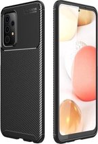 Voor Samsung Galaxy A52 5G koolstofvezel textuur schokbestendig TPU-hoesje (zwart)