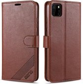 Voor Huawei Y5p AZNS Schapenvacht Textuur Horizontale Flip Leren Case met Houder & Kaartsleuven & Portemonnee (Bruin)