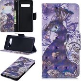 3D Gekleurde Tekening Patroon Horizontale Flip Leren Case voor Galaxy S10 Plus, met Houder & Kaartsleuven & Portemonnee (Pauw)