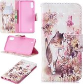 3D Gekleurde Tekening Patroon Horizontale Leren Flip Case voor Samsung GalaxyM10, met Houder & Kaartsleuven & Portemonnee (Kat)