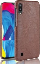 Schokbestendig Crocodile Texture PC + PU-hoesje voor Galaxy M10 (bruin)