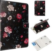 Voor 7 inch Universele Tablet PC Gekleurde Tekening Patroon Horizontale Flip PU Lederen Case met Houder & Kaartsleuven (Zwart Marmer)