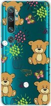 Voor Xiaomi CC9 Pro Lucency Painted TPU beschermhoes (bruine beer)