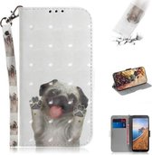 3D Schilderen Patroon Gekleurde Tekening Horizontale Flip Leren Case met Houder & Kaartsleuven & Portemonnee voor Huawei Honor 20 Pro (Pug)
