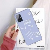 Voor Galaxy A51 Enjoy Love Pattern Frosted TPU beschermhoes (lichtpaars)