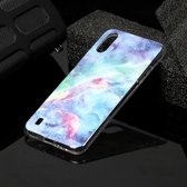 Voor Galaxy A01 Marble Pattern Soft TPU beschermhoes (blauw)