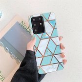 Voor Galaxy S20 Plating Kleurrijk Geometrisch Patroon Mozaïek Marmer TPU Mobiele Telefoon Case (Groen PJ2)