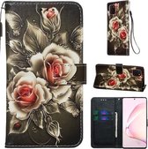 Voor Galaxy Note 10 Lite Gekleurd tekeningpatroon Plain Weave Horizontale Flip lederen hoes met houder & kaartsleuf & portemonnee & lanyard (Gradient Rose)