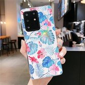 Voor Galaxy S20 Kleurrijke Laser Flower-serie IMD TPU mobiele telefoonhoes (Monstera KL3)