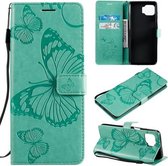 Voor Motorola Moto G 5G Plus 3D Vlinders Embossing Patroon Horizontale Flip Leren Case met Houder & Kaartsleuf & Portemonnee (Groen)