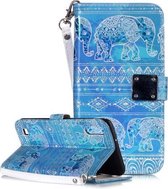 Magisch 3D Helder Gekleurd Tekening Patroon Horizontale Flip PU Leren Case met Houder & Kaartsleuven & Portemonnee & Fotolijst voor Galaxy A10 (Tribes Olifant)