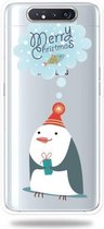 Voor Galaxy A80 Trendy Cute Christmas Patterned Clear TPU beschermhoes (Penguin)