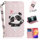 3D Gekleurde Tekening Horizontale Leren Flip Case met Houder & Kaartsleuven & Portemonnee Voor Galaxy S10 Plus (Love Panda)