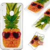 Coloured Drawing Transparant Clear TPU Case voor Galaxy A60 (Pineapple)
