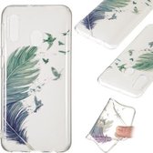 Coloured Drawing Transparant Clear TPU Case voor Galaxy A20e (Feather)