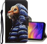 Voor Xiaomi Redmi Note 7 3D Gekleurde Tekening Horizontale Flip PU Lederen Case met Houder & Kaartsleuven & Portemonnee (Donsjack Kat)
