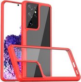 Voor Samsung Galaxy S21 Ultra 5G iPAKY Star King-serie TPU + pc-beschermhoes (rood)