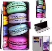Voor Samsung Galaxy S21 + 5G Gekleurde Tekening Cross Textuur Horizontale Flip PU Lederen Case met Houder & Kaartsleuven & Portemonnee & Lanyard (Kleurrijke Laagcake)